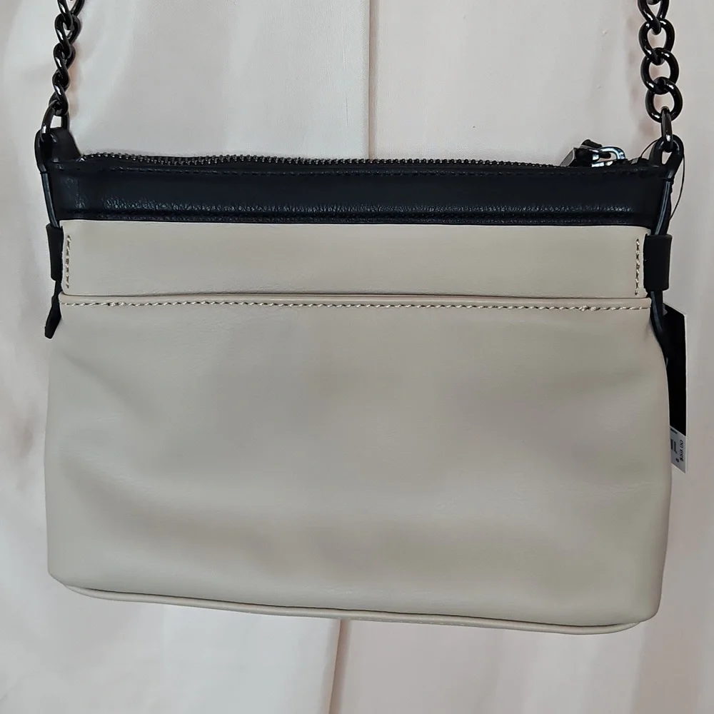 Simply Very Wang Chain Strap Colorblock Crossbody Bag‎ Faux Leather Purse Edgy